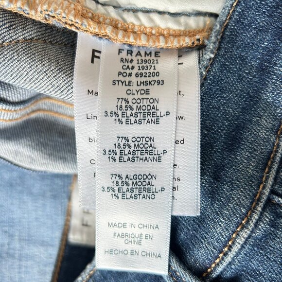 Frame Le High Skinny Jeans Clyde Distressed Medium Wash Denim Size 26 Womens - Picture 8 of 11